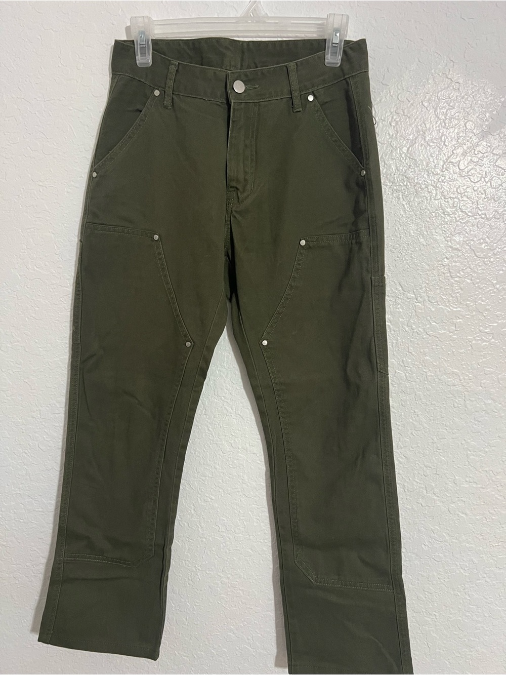 Men’s Olive Green Cargo Pants Size 29 x 28” Inseam Rise 9.5” Straight Leg # 654